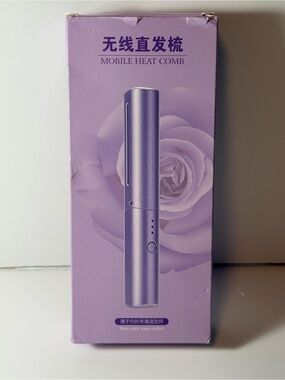 Portable USB Rechargeable Fast Heating Hot Comb Hair Straightener Mini Cordless